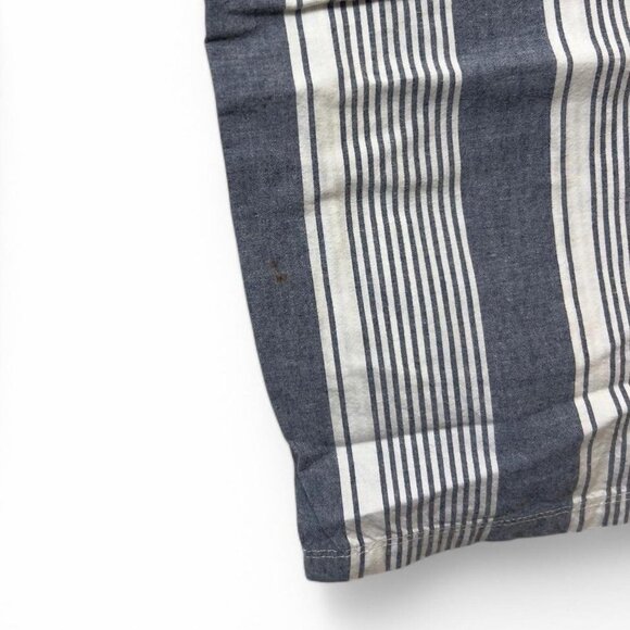 Y2K Aero Pinstripe Blue White Pajama Pants Cotton Low Rise With Drawstring And B - Picture 5 of 5